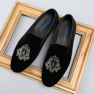 Chaussures habillées décontractées en cuir pour hommes, style britannique, à bout pointu et dessus rond, en cuir de vachette et daim tendance, pour hommes - Product Image 6