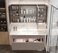 Nouvelles unités de meubles-lavabos de salle de bain avec armoire sous-vasque, vente en gros d'usine, ensemble d'armoires de salle de bain murales étanches