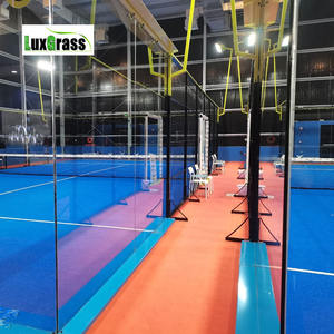 LUX <span class=keywords><strong>Padel</strong></span> Venta al por mayor Montado Gran oferta Deportes Panorámica completa sin esquina Pista de Pá<span class=keywords><strong>del</strong></span> con césped artificial - Product Image 2