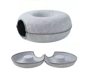 Hot Sale Creative Filz Katzen haus New Cute Donut Shape Langlebige wasser wasch bare Haustier Katzen betten mit Reiß verschluss abnehmbar - Product Image 6