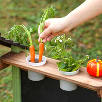 Ensemble de jeu de ferme en bois Montessori pour l'extérieur, avec puits d'eau, cuisine de boue, jardinières, clôture pour animaux et tableau noir double face, jouet d'imitation pour enfants
