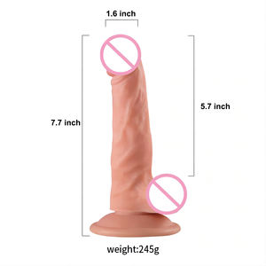 Dildo Realistico da 7,7 Pollici con Ventosa Potente, Marrone, Pene Artificiale per Gioco <span class=keywords><strong>a</strong></span> Mani Libere, Giocattoli Sessuali per Donne, Dildo Flessibile in PVC - Product Image 3