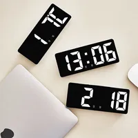Horloge numérique de bureau/de chevet à LED en ABS, double fonction, avec calendrier, pour bureau et chambre à coucher