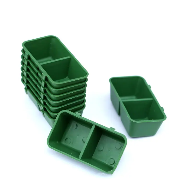 Alimentador de aves para baño, cuenco doble de plástico, color verde