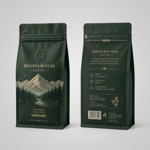 Sachet Doypack Premium Refermable pour Grains de Café avec Valve, en Feuille d'Aluminium et Matériau Kraft, pour le Stockage de Bonbons et de Café - Product Image 1
