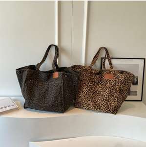 Bolso bandolera retro de lona con estampado de leopardo de nailon de gran capacidad para mujer - Product Image 1