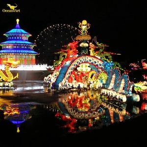 ديكور العام الجديد في الهواء الطلق كبير مهرجان صيني عرض فانوس مع أضواء ليد للبيع - Product Image 2