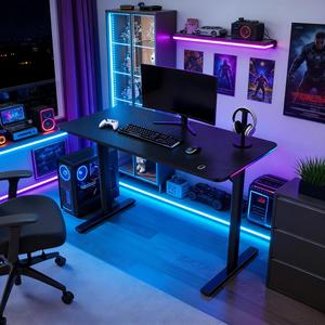 PRORIALS Modern Home Streamer Backstage Setup Tapis de souris pleine taille inclus Bureau de jeu professionnel réglable en métal durable - Product Image 1