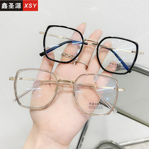 Anti Radiation <b>Blue</b> Light Blocking Glasses Frames PC <b>Material</b> Quadrilateral Design For Round Face Unisex Summer 2021 - Product Image 5