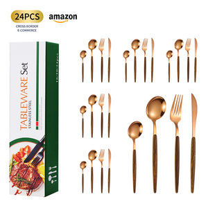 Portuguese Stainless Steel Cutlery Set 24 Pieces Durable Tableware Gift <b>Box</b> Western Dinnerware - Product Image 4