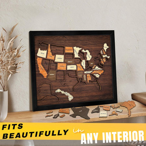 Mappa degli Stati Uniti in Legno Flinelife, 13x11, Puzzle della Mappa USA, Regalo Perfetto per Coppie e Famiglie - Product Image 5