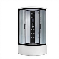 Cabine de douche multifonctionnelle de luxe, étanche, avec porte coulissante en verre trempé brossé, en alliage d'aluminium, design moderne, pour hôtel