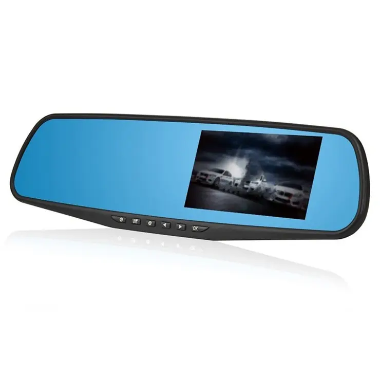 Сертификация FCC 2,4 дюймов Автомобильный черный ящик с двумя объективами видеорегистратор Даш Cam зеркало заднего вида автомобиля камера 1080P HD Автомобильный видеорегистратор
