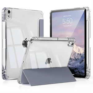Funda de Cuero Tipo Folio con Ranura para Lápiz y Cubierta Trasera Transparente de PC para <span class=keywords><strong>Apple</strong></span> iPad <span class=keywords><strong>Air</strong></span> 11 Pulgadas 2026/iPad <span class=keywords><strong>Pro</strong></span> 11 2025/iPad 12.ª Generación - Product Image 1