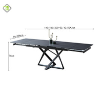 Vente en gros table à manger pliable à rallonge en céramique pour 12 personnes meubles personnalisés et peu encombrants ensemble table à manger et chaises pliantes