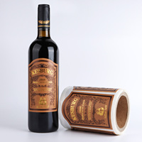 Etiqueta Adhesiva de Vinilo Impermeable con Textura, Impresión de Logotipo Personalizado de Alta Calidad, Relieve Dorado, para Bebidas Energéticas