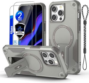 Fundas Magnéticas para Teléfono Móvil con Diseño Blindado de TPU y PC, Resistentes a Impactos, con Soporte Plegable para iPhone 17Pro Max/16/15/14/13/12/11 - Product Image 1