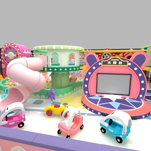 Equipo de juegos interior con temática de macarons, con piscina de pelotas y tobogán para área de juegos infantiles - Product Image 4