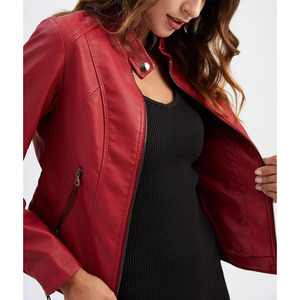 Blouson de moto en cuir véritable pour femme, style européen, matelassé au crochet, protection optimale, respirant, hiver - Product Image 2