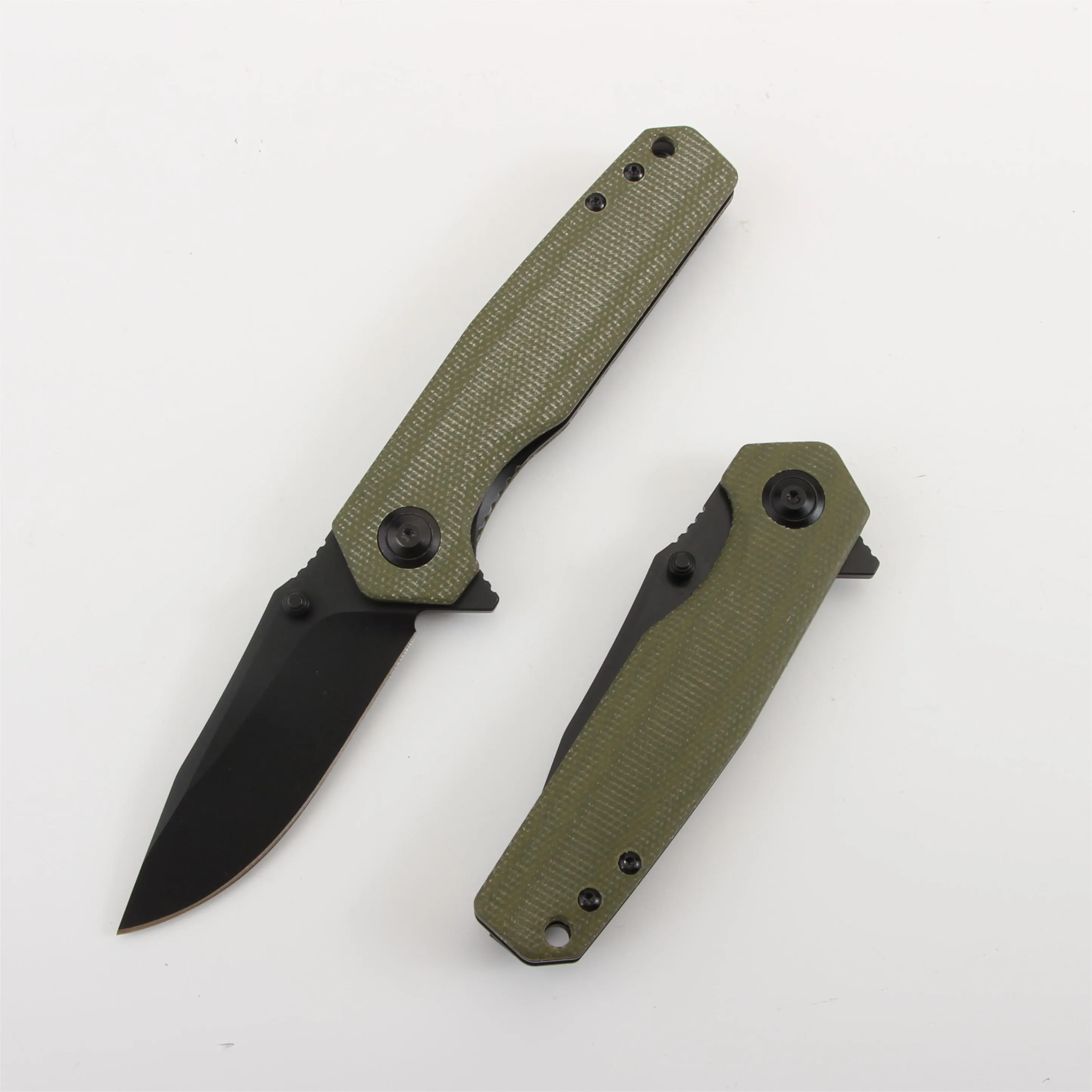 AWK High Quality Delicate Green Micarta Handle Camping Folding Knife Outdoor Pocket Knife