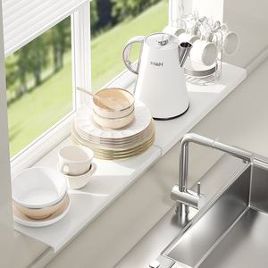 Étagère d'extension pour rebord de fenêtre Sea Shark en acier au carbone, étagère de rangement de cuisine, support de bureau, étagère polyvalente pour ustensiles - Product Image 1