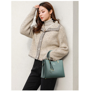 Bolso de Hombro Elegante y Sencillo de Última Moda con Asa Superior, Estilo Personalizado, para Damas y Chicas, Bolso Tipo Cubo de Cuero PU - Product Image 3