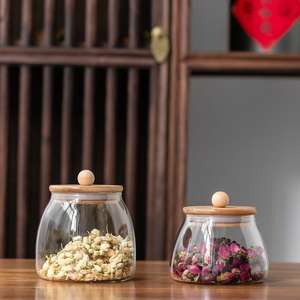 Juego de Frascos de Vidrio de Diferentes Tamaños (Pequeño, Mediano, Grande), Cristalino, Soplado a Mano, para Almacenamiento en la Cocina - Product Image 2