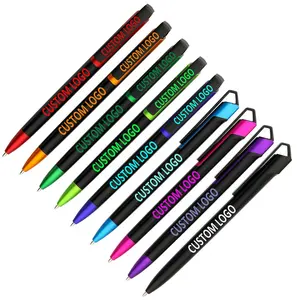 metallic black painting plastic promotional customizable company name printed ball-point pens