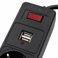 Multiprise de bureau HAOYONG 16A en plastique et cuivre avec ports USB et 5 prises CA