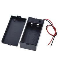 Boîtier de batterie 9V noir - Module T1389 6F22, support haute capacité, vente chaude avec interrupteur et couvercle, fils de connexion pour recharge de batterie
