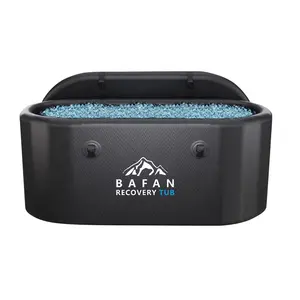 Bafan Customized Portable Ice Barrel Fitness Recovery Cold Plunge Therapy Recovery Pod Ice Bath Tub With Lid