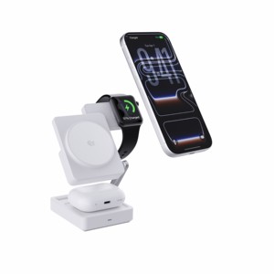Support de charge 3-en-1 pour plusieurs appareils <span class=keywords><strong>Apple</strong></span> - <span class=keywords><strong>iPhone</strong></span> 17 16 15 14 Pro Max 13 12 <span class=keywords><strong>11</strong></span> <span class=keywords><strong>Watch</strong></span> <span class=keywords><strong>et</strong></span> Ultra Series - Airpods 4 3 Pro - Product Image 1