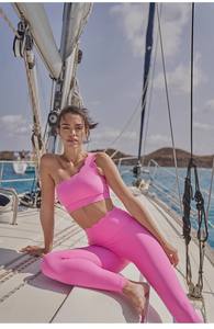 Ropa deportiva para gimnasio para mujer con logotipo personalizado, conjunto de entrenamiento físico, yoga de un hombro, transpirable, talla grande para adultos - Product Image 2