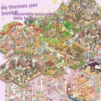 Livre d'autocollants 3D pop-up de maisons de dessins animés, scène miniature, décorations éducatives pour agenda et journal pour enfants