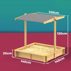 <span class=keywords><strong>Fritzi</strong></span> Sonnendach 140x140x120cm Sandkasten Aus Naturholz Fichtenholz Mit UV-Schutz Einfach Zu Reinigendem Kiefernholz - Product Image 2