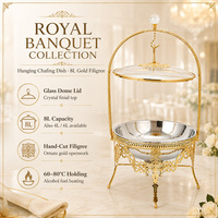 XINGPAI autres fournitures pour hôtels et restaurants ensemble de buffet 8L chauffe-plats en or restauration carburant alcool chauffe-plats pour mariage