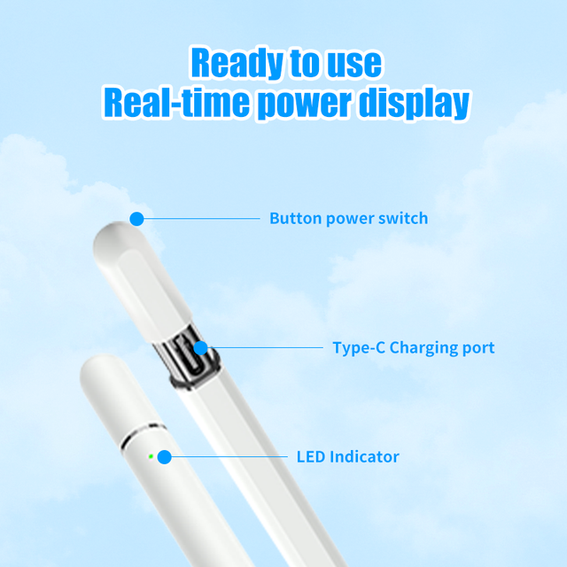 Tablet Stylus Pen for iPad Fast Charging Pencil with Magnetic Dock Palm Rejection & Tilt Sensitivity