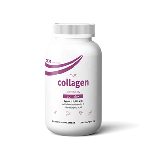 Cápsulas de Colágeno Múltiple de Marca Privada OEM con Biotina Hidratada y Vitaminas Tipo I, II, III, V, X - Sin OGM, de Animales Alimentados con Pasto - Product Image 1