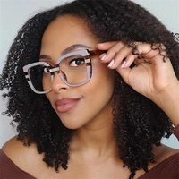 Lunettes de vue pour femmes tendance, à fleurs, colorées, anti-lumière bleue, monture carrée de grande taille, contraste de couleurs, monture de lunettes pour myopie