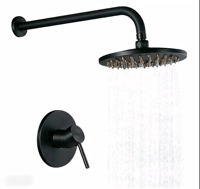 Ensemble de robinetterie de douche murale thermostatique 8 pouces en laiton antique, avec poignée unique, noyau de valve en céramique moderne et fonction pluie dissimulée, pour hôtels et villas