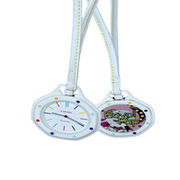 Montre de poche analogique à quartz D-sport Fashion, design pop sportif de luxe, lunette octogonale en verre, bracelet en cuir