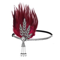 Bandeau à plumes noires pour femmes, années 1920, style flapper, années folles, Grand Gatsby, 25-30 cm, qualité supérieure sélectionnée