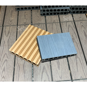 Selin ODM OEM 야외 방수 WPC 테라스 바닥 베란다 호두 색 PVC 데크 일본 안뜰 스타일 캡핑 목재 섬유 - Product Image 3