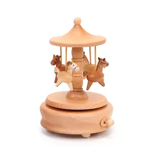 Ballet Music Crafts wooden Carved Mechanism Musical Gift wooden music box