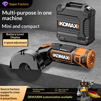 Mini-meuleuse d'angle à moteur à balais avec batterie au lithium Komax 16,8 V - Machine de polissage et de découpe rechargeable multifonctionnelle pour la maison