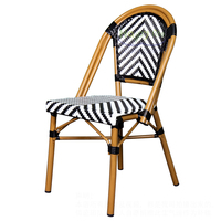 Französische Rattan-Esszimmerstühle für den Außenbereich, Terrassen-Bistro-Korbstühle für Schlafzimmer, Schule, Park, Rattan-Garten-Bistrostühle