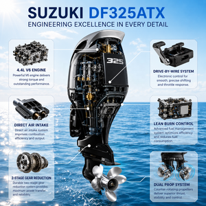 Motor Fuera de Borda Suzuki de Alta Potencia, 325hp, Arranque Eléctrico, DF325ATX, 4 Tiempos, V6, para Barcos de Pesca y Embarcaciones de Patrulla - Product Image 4