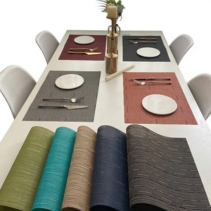 Mantel individual moderno minimalista de PVC con aislamiento térmico estilo europeo y occidental, diseño de grano de bambú, <span class=keywords><strong>para</strong></span> cocina, transfronterizo. - Product Image 1