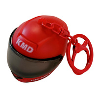 Porte-clés casque de moto LED lumineux, mini porte-clés 3D en forme de casque avec lumière nocturne, cadeau cool pour motard