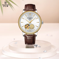Herren Casual-Uhr Vollautomatisch Mechanisch Edelstahl Saphirglas 5BAR Wasserdicht Klassisches Open-Work-Design